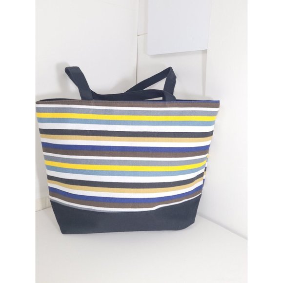 Women's Handbag Shoulder BEACH striped bag multicolor shoppers tote - Picture 7 of 16